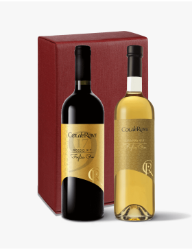 Astuccio 2 Bottiglie Foglia Oro Grappa invecchiata e Rosso 917