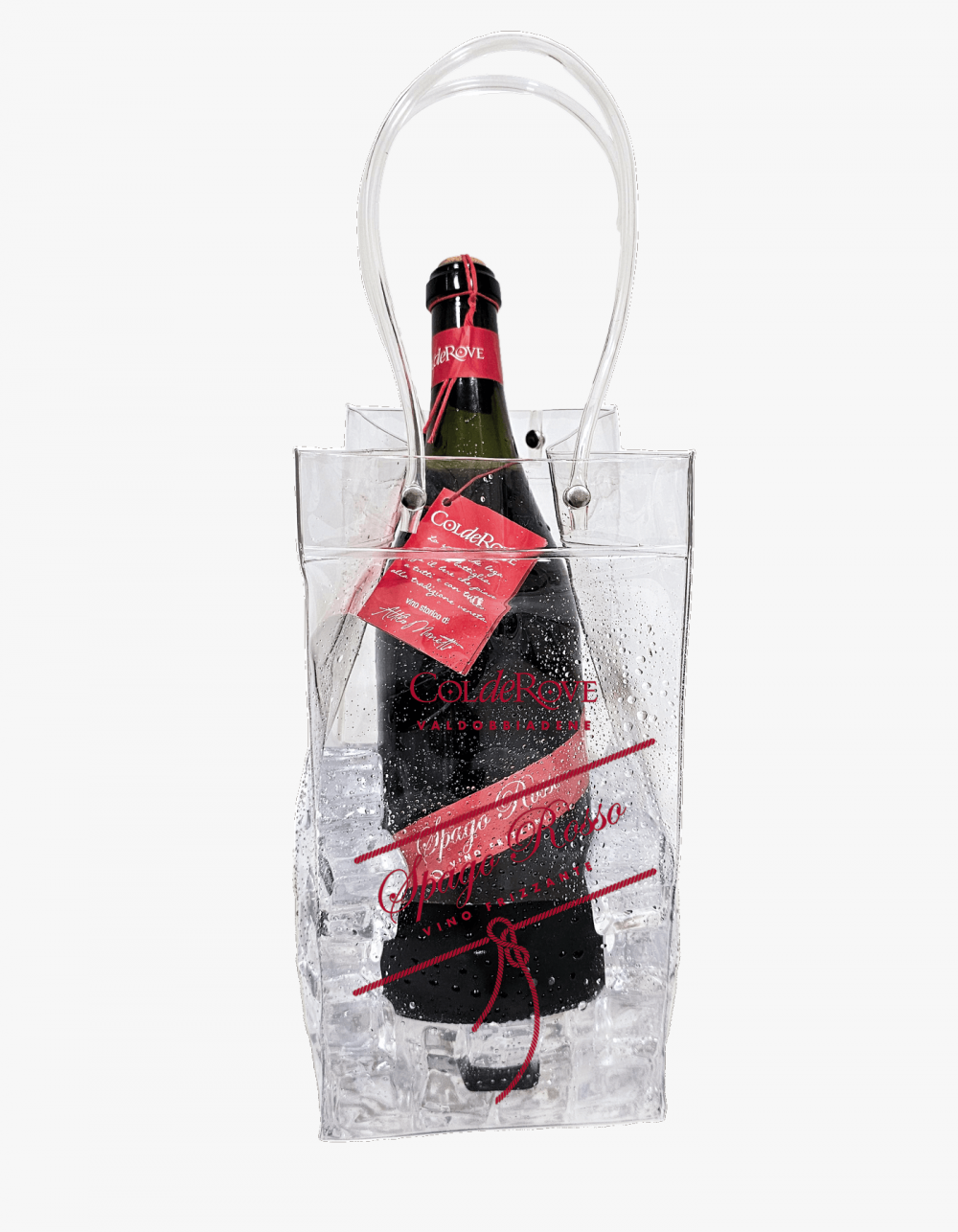 Borsa Regalo Per Vino In Iuta Di Cotone - Con Coulisse, 34,3x14 Cm, Design DL445