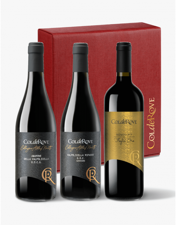 Confezione 3 Bottiglie Amarone DOCG - Rosso '917 Foglia Oro - Valpolicella Ripasso Superiore DOC