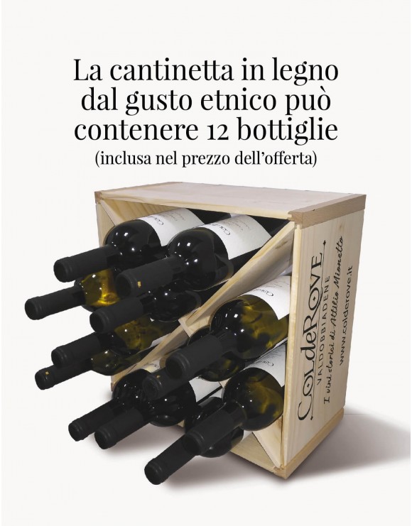 Cantinetta portabottiglie in legno da 12